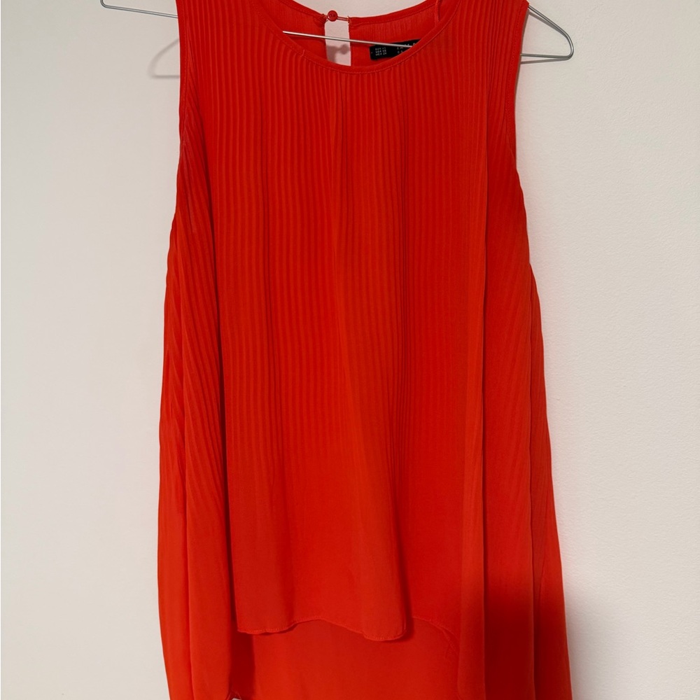 Zara Red Sleeveless Blouse